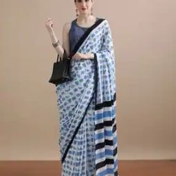 Women Elephant Print Pure Cotton Saree-image-31