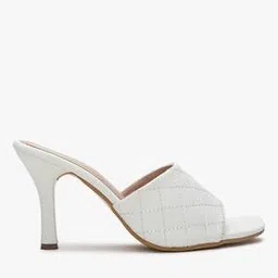 Textured Peep-Toe Stilettos-image-1
