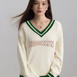 Women Typographic Print Oversized Fit V-Neck T-Shirt-image-37
