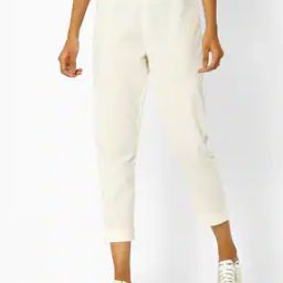 Mid-Rise Pants with Notched Hems-image-11