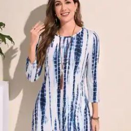 Women Shibori Print Regular Fit Round-Neck Top-image-56