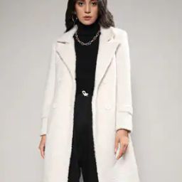 Women Regular Fit Long Coat with Button Closure-13