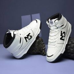 Men Brand Print High-Top Lace-Up Sneakers -image-43