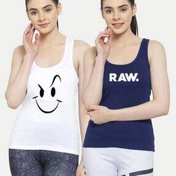 Pack of 2 Typography Print Tank Top-image-58