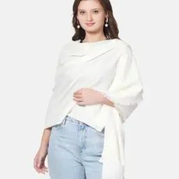 Women Woven Stole with Hem Tassels-image-24