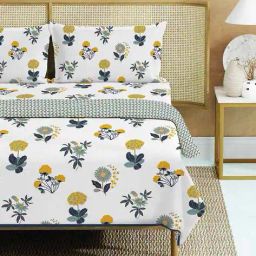 urban space Printed Double Bedsheet Dohar Set with Pillow Covers image 1