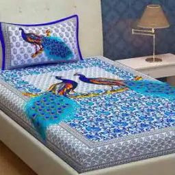 Graphic Print Single Size Bedsheet with 1 Pillow Cover-18