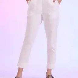 Women Relaxed Fit Flat-Front Pants with Insert Pockets-picture-10