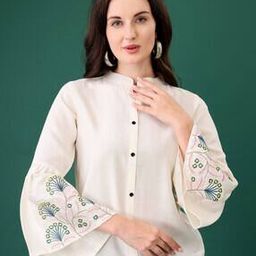 Women Embroidered Tunic with Butterfly Sleeves-picture-5