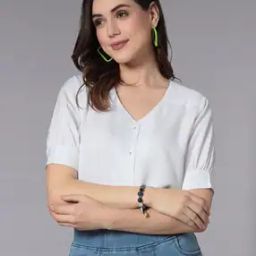 Women Regular Fit Shirt with Short-Sleeves-image-62