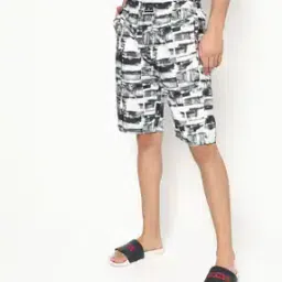 Printed Lounge Shorts with Side Pockets-image-110