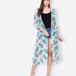 Floral Print Longline Shrug-50