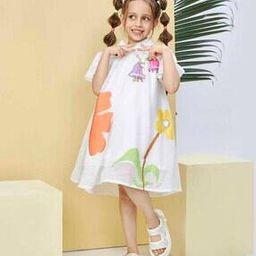 Girls Floral Print Fit & Flare Dress-image-38