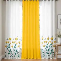 Pack of 3 Floral Print Window Curtains with Eyelets-32