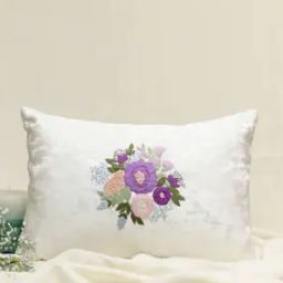 Cotton Jacquard Hand Embroidered Pure Linen Rectangular Cushion Cover-38