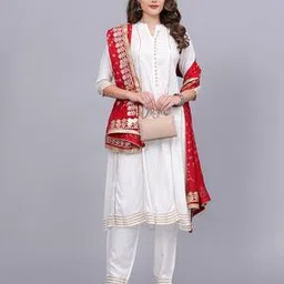 jc4u Women Flared Kurta & Pants with Dupatta-picture-5