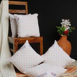 Set of 5 Polka-dot Print Cushions Covers-0