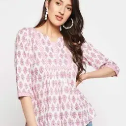 Floral Print Cotton Tunic-image-19