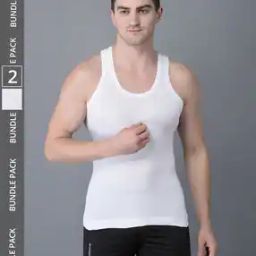 Pack of 2 Men Solid Combed Cotton Vest-image-100