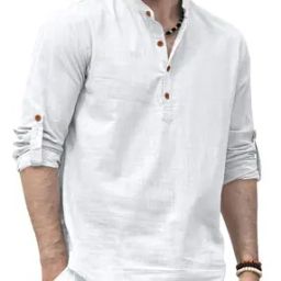 Men Regular Fit Short Kurta with Mandarin Neck-21
