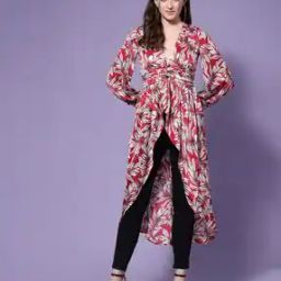 Women Leaf Print Regular Fit Shrug-43