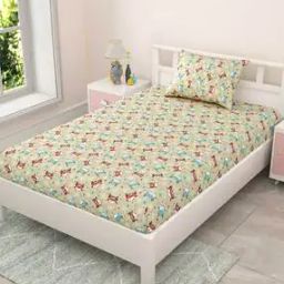 mafatlal 144 TC Printed Pure Cotton Single Bedsheet with Pillow Cover-picture-14
