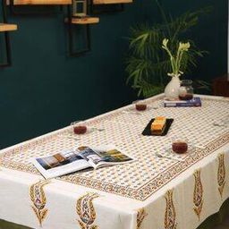 Floral Print Cotton 6 Seater Table Cover-17