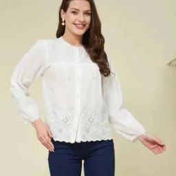 Women Embroidered Regular Fit Shirt-image-95