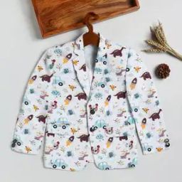 Boys Printed Blazer with Notched Lapel-picture-21