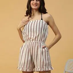 oxolloxo Women Striped Off-Shoulder Playsuit-picture-41