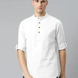 Men Regular Fit Mandarin-Neck Kurta-image-11
