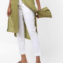 Mid-Rise Ankle-Length Trousers with Elasticated Drawstring Waist-image-15