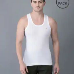Pack of 4 Men Solid Combed Cotton Shrinkless Vest-4