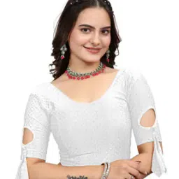 ss sanket synthetics Women Woven Round-Neck Blouse-picture-47