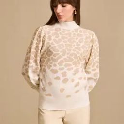 Women Animal Print High-Neck Pullover-image-81