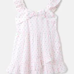 Micro Print A-Line Dress with Shoulder Straps-picture-16