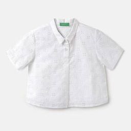 united colors of benetton Schiffli Embroidered Shirt with Spread Collar-picture-8