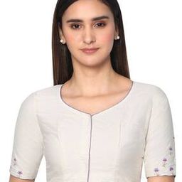 Embroidered Front-Open Blouse-10