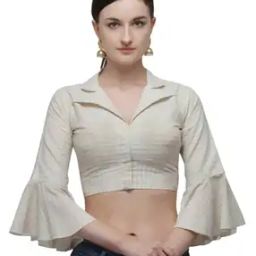 Women Striped Front-Open Blouse-image-25