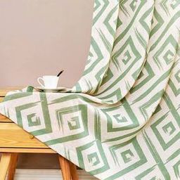 Set of 2 Geometric Print Cotton Long Door Curtains-image-11