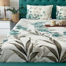 200 TC Floral Print Single Bedsheet with Pillow Covers-image-39