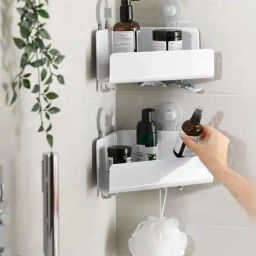 joseph joseph Set of 2 Corner Shower Shelf with Brackets image 1