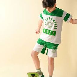 Typographic Print T-Shirt & Shorts Set-picture-10