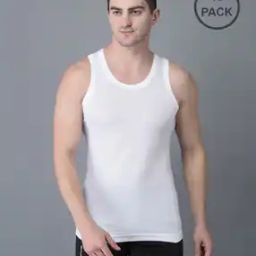 Pack of 10 Men Solid Egyptian Cotton Vest-image-34
