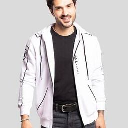 Men Typographic Printed Slim Fit Hoodie-image-68