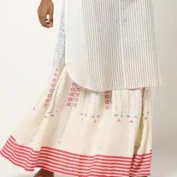 Printed Flared Skirt with Elasticated Waistband-39