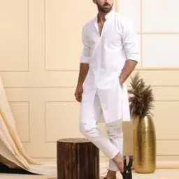 Men Kurta with Mandarin Collar-image-22