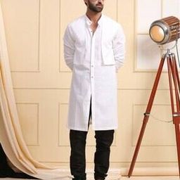 Men Kurta with Band Collar-image-11