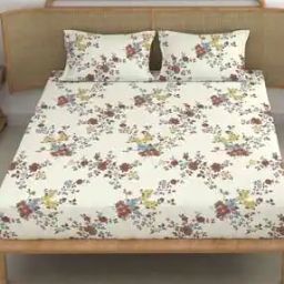 210 TC Floral Print King-Size Bedsheet with Pillow Covers-image-36