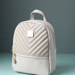 Quilted Backpack with Zip Closure-image-39